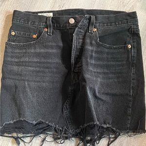 Levi’s black denim distressed skirt
